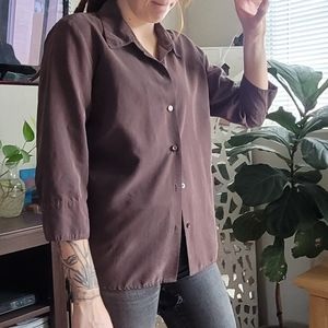 Velvet like button down